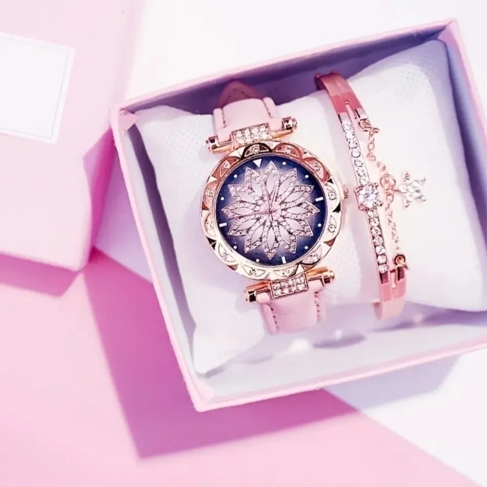 NWT Women’s Pink Watch & Bracelet Set  Jewelry Set | Elegant Fashion Watch